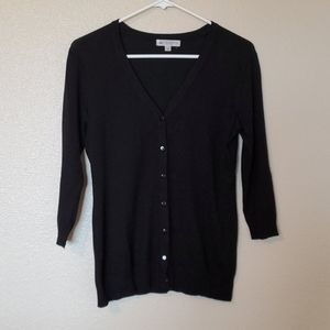DE Collection black vneck cardigan